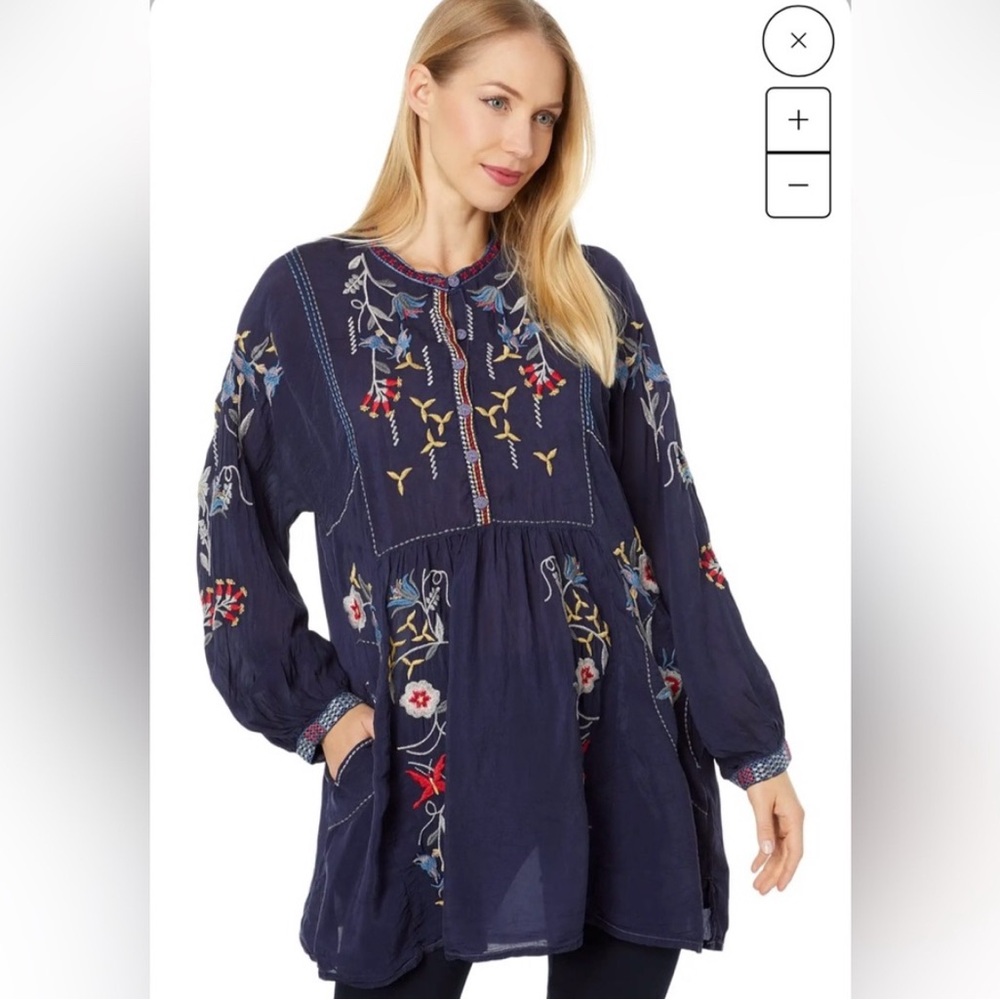 $318 Johnny Was Sz XL Dixie Embroidered Tunic NWT